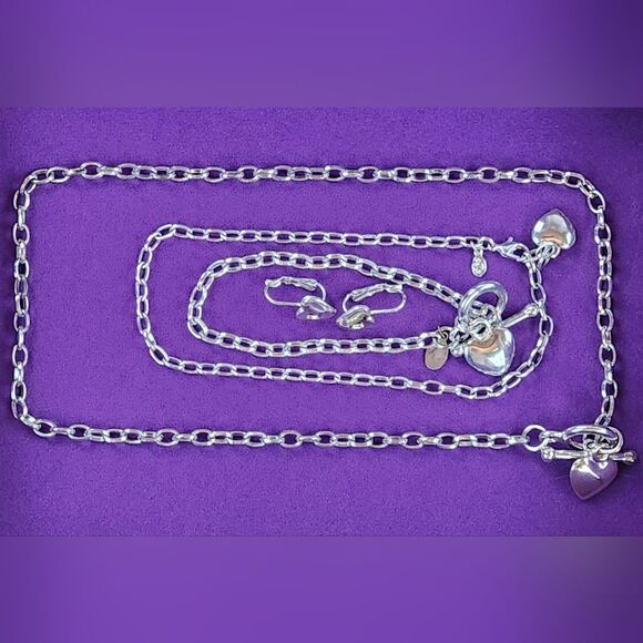 💜Premier "Luv It" Silver Plated Heart Shaped Anklet - Picture 10 of 11